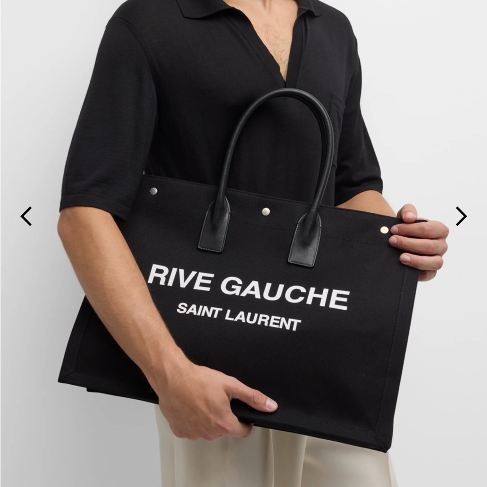 Saint Laurent Black Rive Gauche Tote Bag Retail $2000